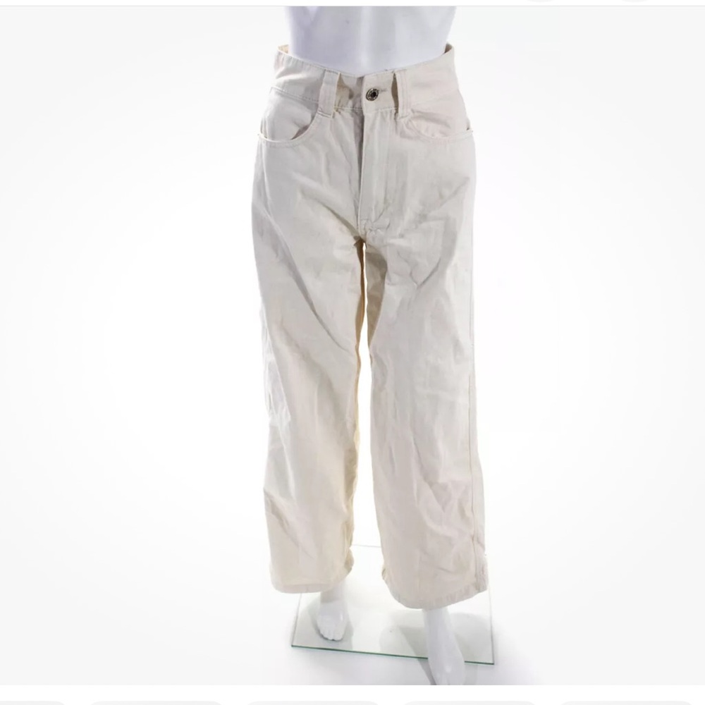 Weworewhat Women's High Waist Beige Wide Leg Pants